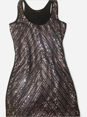 Sequin Racerback Mini Dress in Black